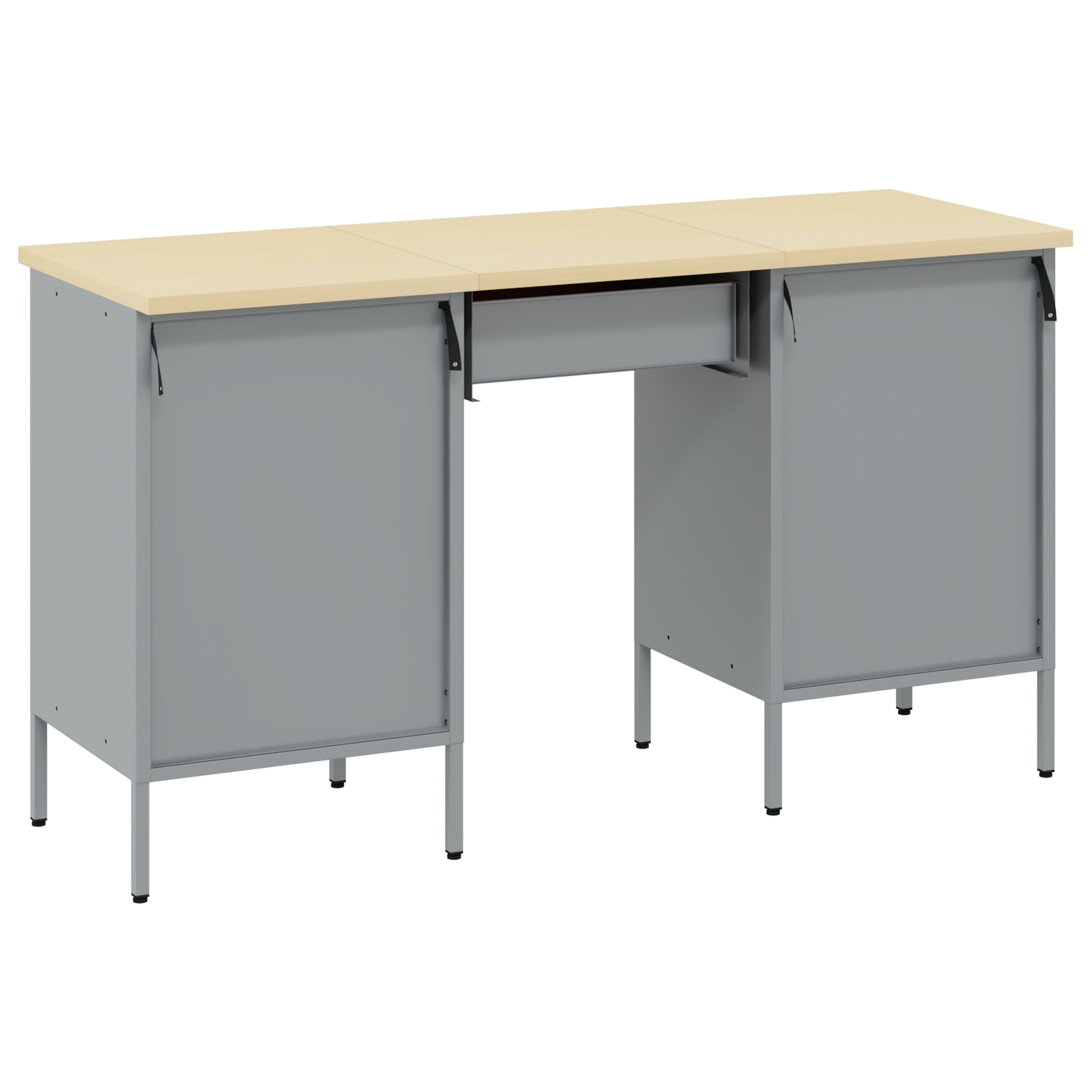 Arbeidsskap 3 pcs Svart 150 x 55 x 85 cm Ingeniørtre og stål
