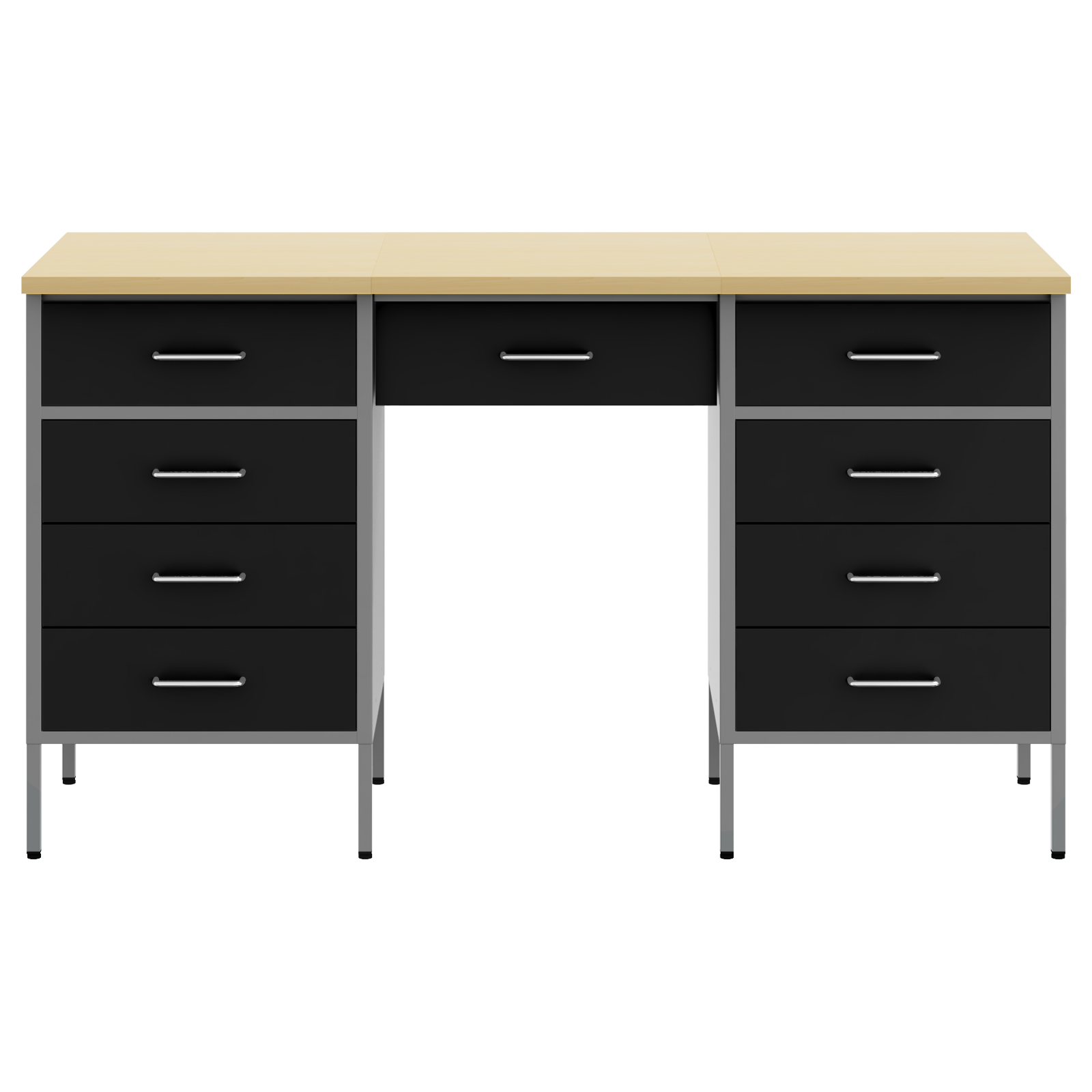 Arbeidsskap 3 pcs Svart 150 x 55 x 85 cm Ingeniørtre og stål