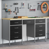 Arbeidsskap 3 pcs Svart 150 x 55 x 85 cm Ingeniørtre og stål