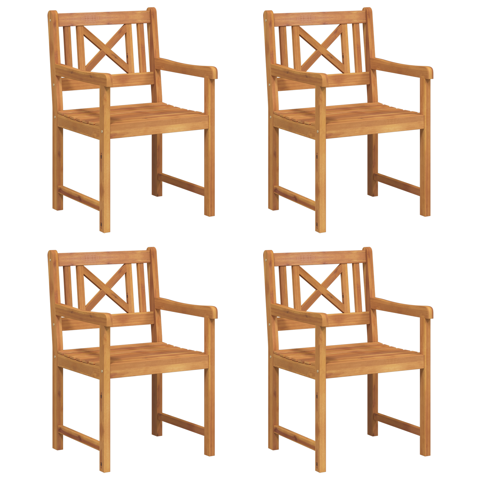 Hage Stol 4 pcs Brun 56 x 56 x 90 cm Massivt akasietre
