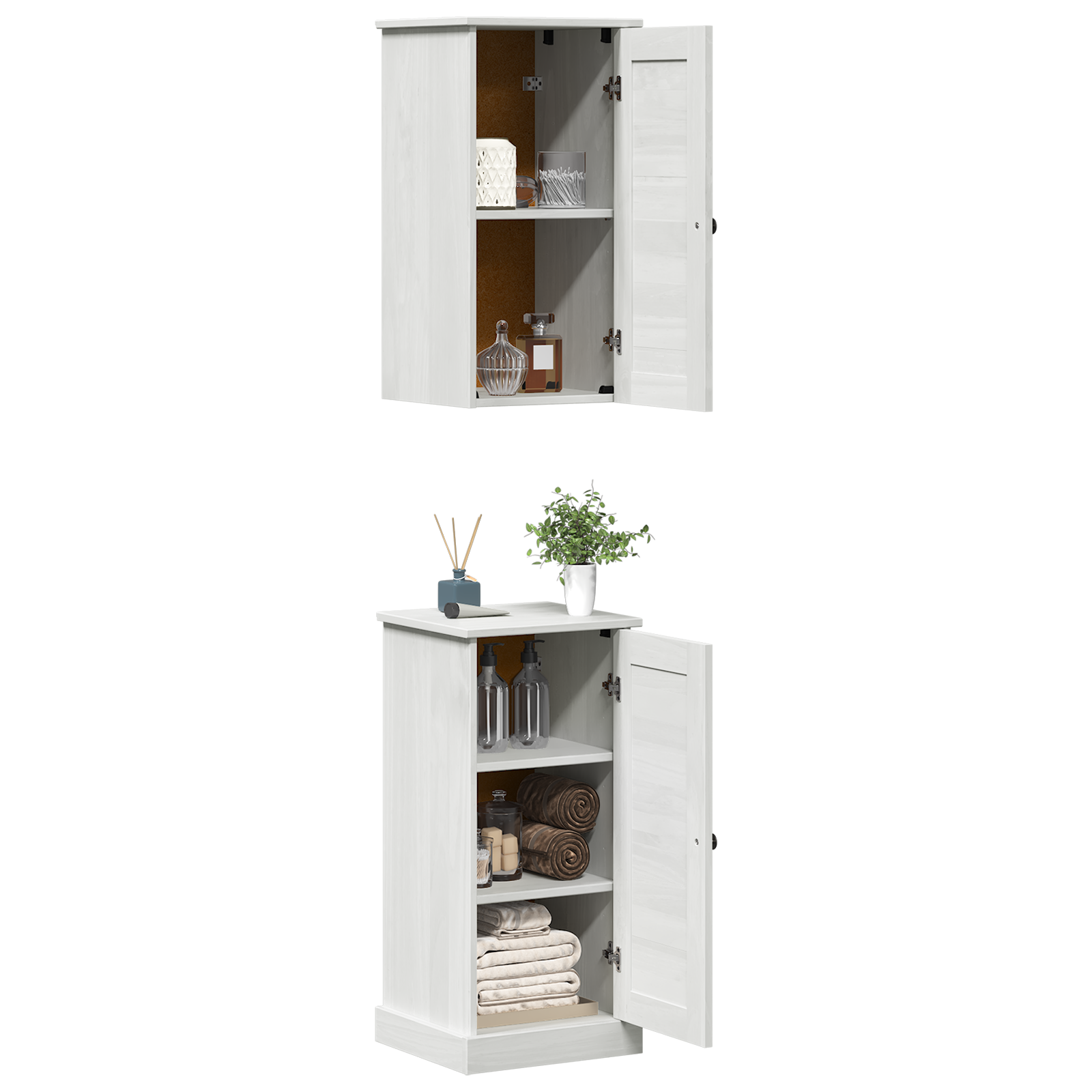 Baderomsinnredningssett VIGO 2 pcs antikk hvit 37 x 34 x 80 cm
