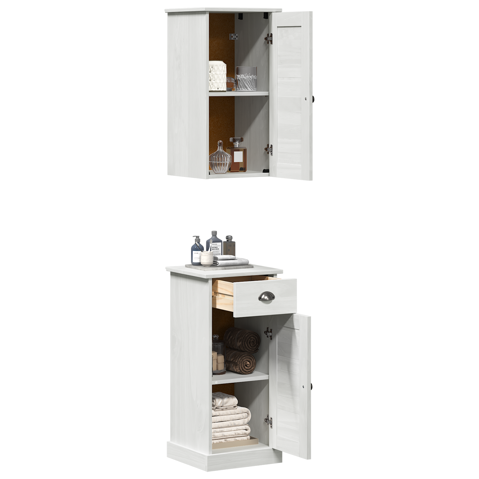 Baderomsinnredningssett VIGO 2 pcs Brun og hvit 37 x 34 x 80 cm