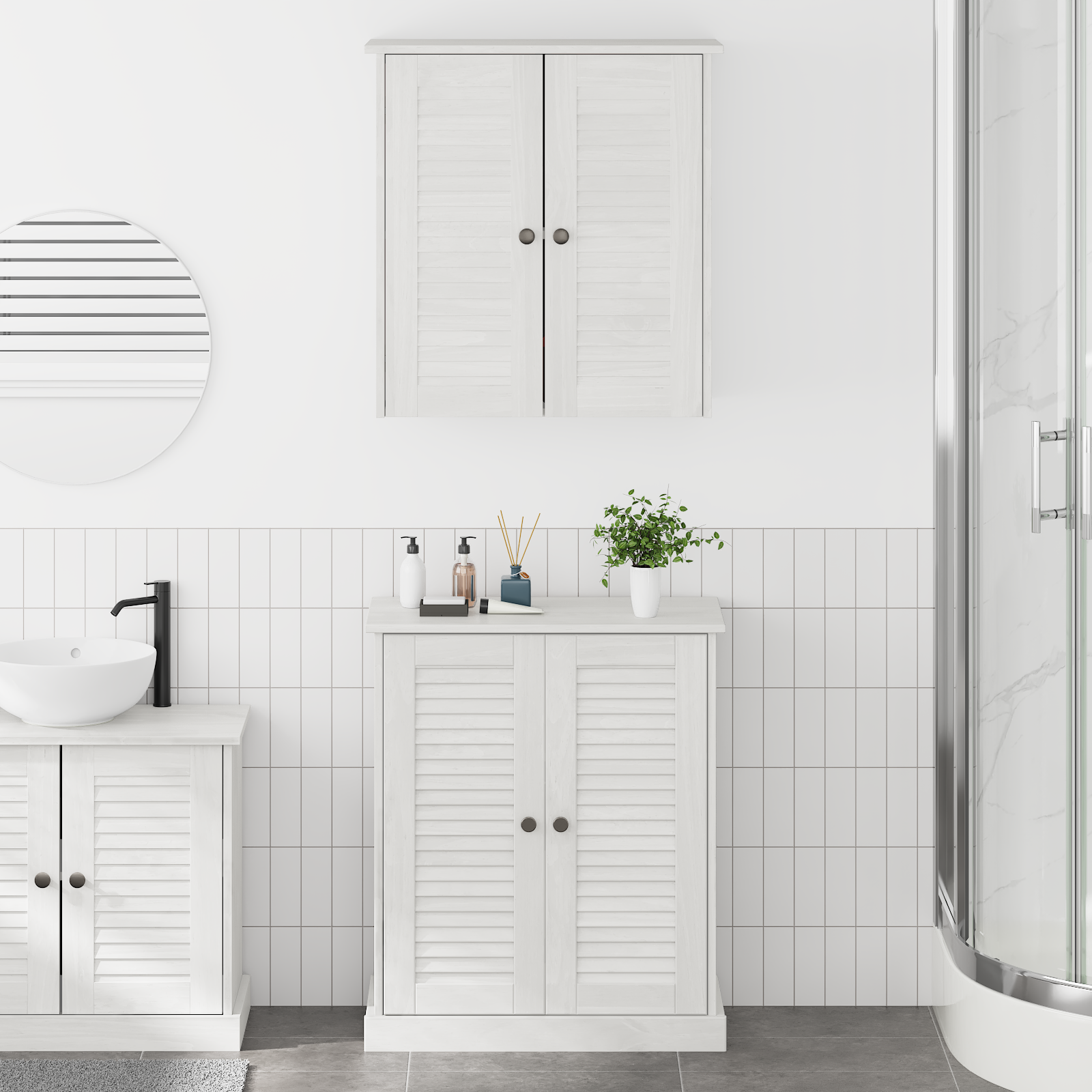 Baderomsinnredningssett med hylle 2 pcs Brun 67,5 x 34 x 80 cm