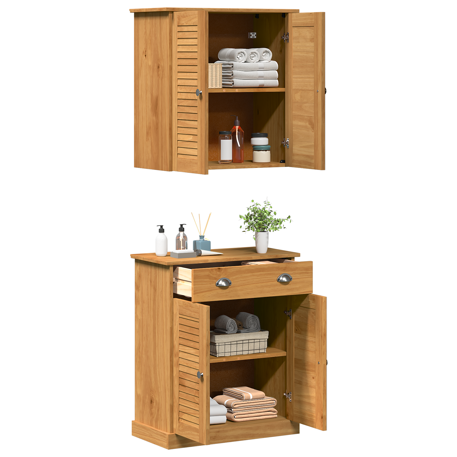Baderomsinnredningssett VIGO 2 pcs Brun 67,5 x 34 x 80 cm