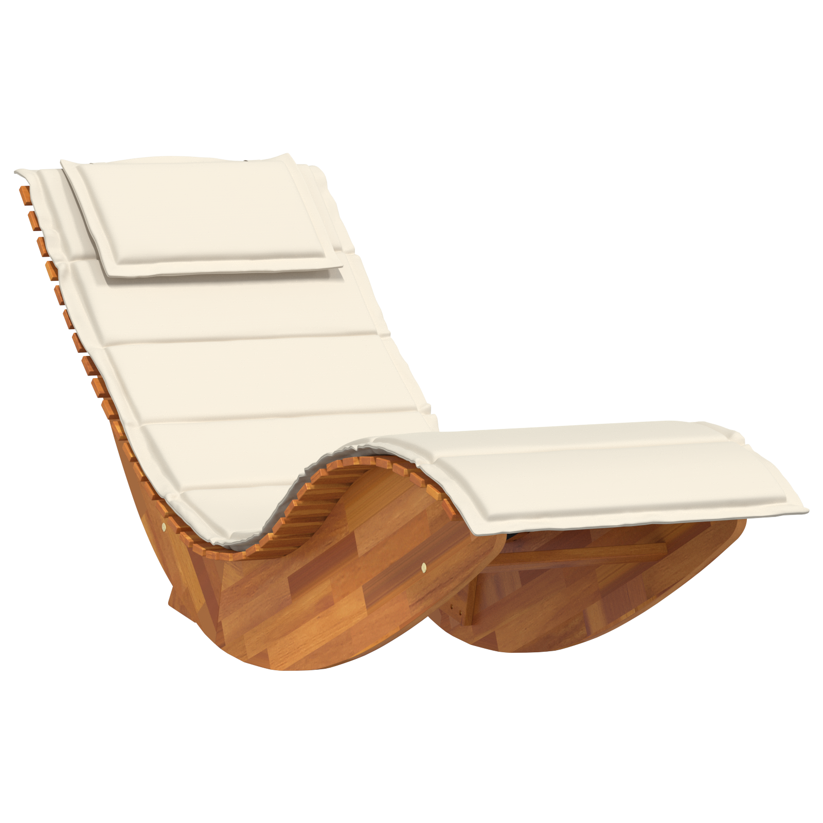 Solstol med pute 2 pcs Brun 60 x 154 x 74cm Massivt akasietre