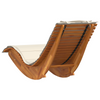 Solstol med pute 2 pcs Brun 60 x 154 x 74cm Massivt akasietre