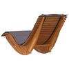 Solstol med pute 2 pcs Brun 60 x 154 x 74cm Massivt akasietre