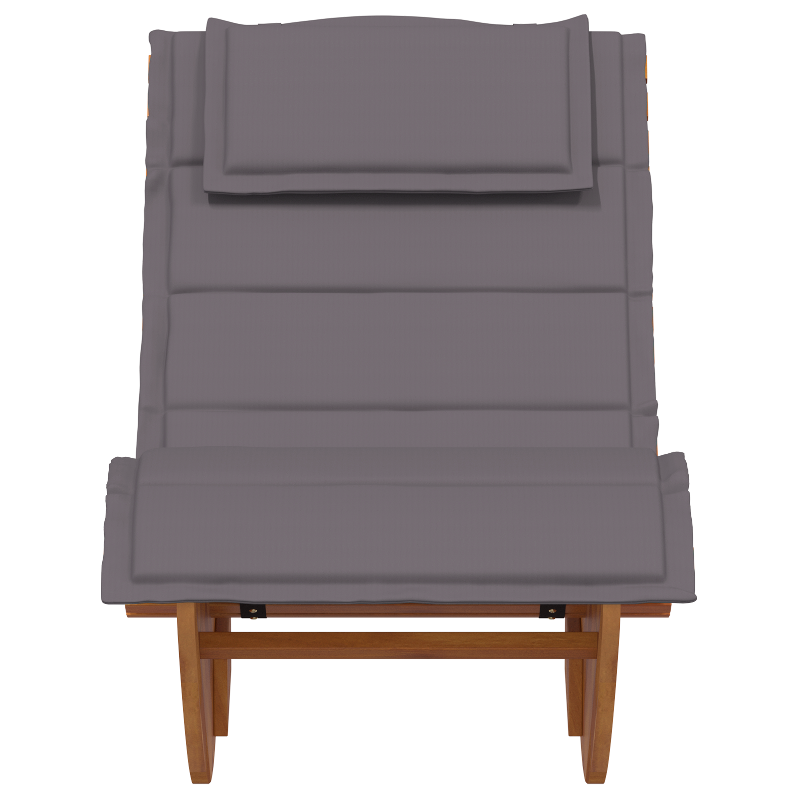Solstol med pute 2 pcs Brun 60 x 154 x 74cm Massivt akasietre