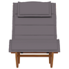 Solstol med pute 2 pcs Brun 60 x 154 x 74cm Massivt akasietre