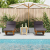 Solstol med pute 2 pcs Brun 60 x 154 x 74cm Massivt akasietre