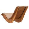 Solstol med pute 2 pcs Brun 60 x 154 x 74cm Massivt akasietre