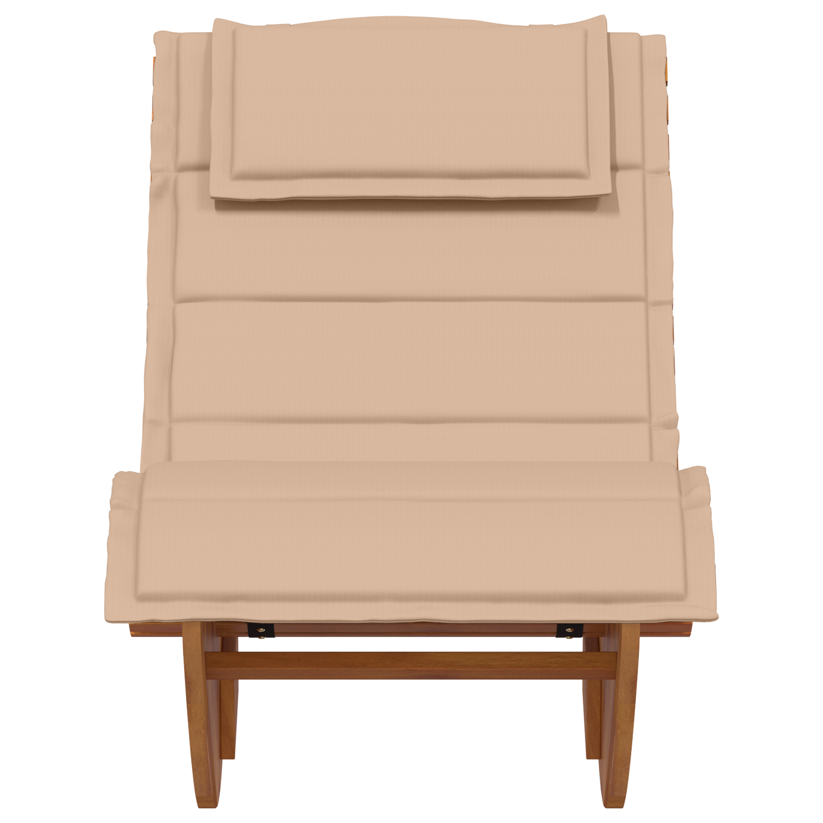 Solstol med pute 2 pcs Brun 60 x 154 x 74cm Massivt akasietre
