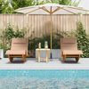 Solstol med pute 2 pcs Brun 60 x 154 x 74cm Massivt akasietre