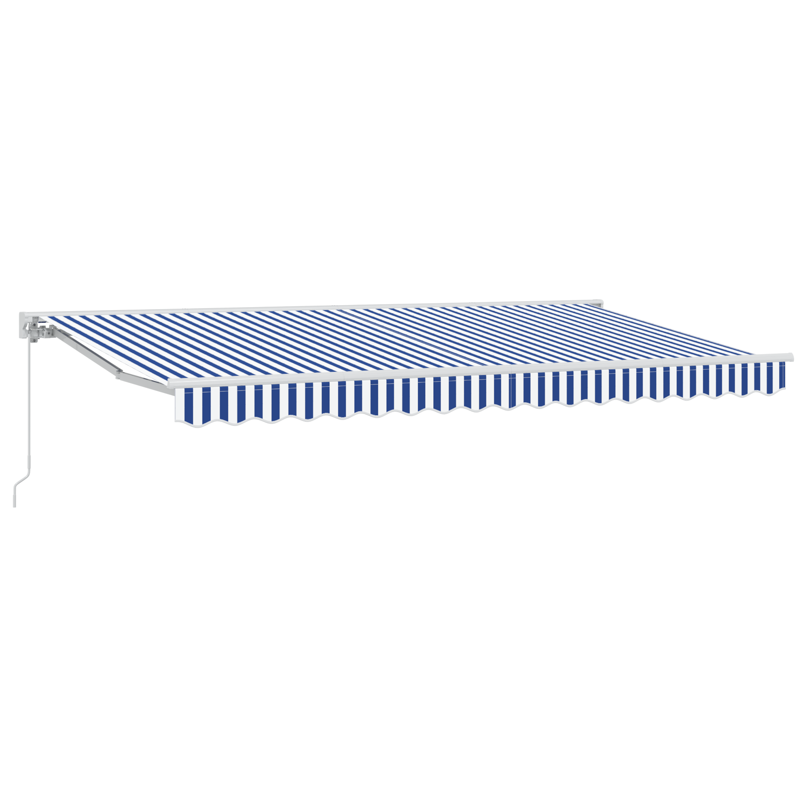 Innvendbar Markise Blå og hvit 350x200 cm stoff