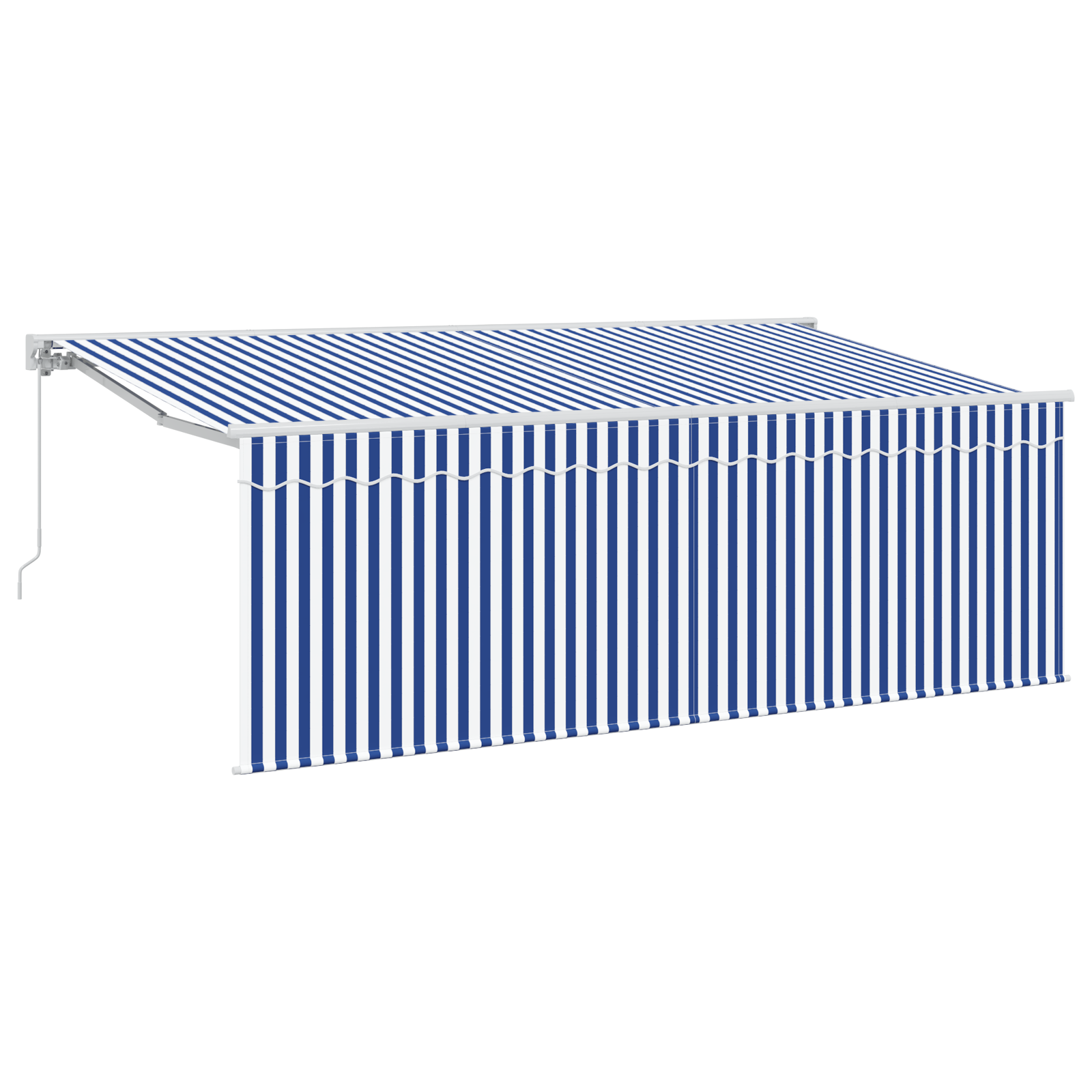 Innvendbar Markise Blå og hvite 350 x 200 cm Stoff og metall