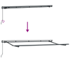 Innvendbar Markise Blå og hvite 350 x 200 cm Stoff og metall