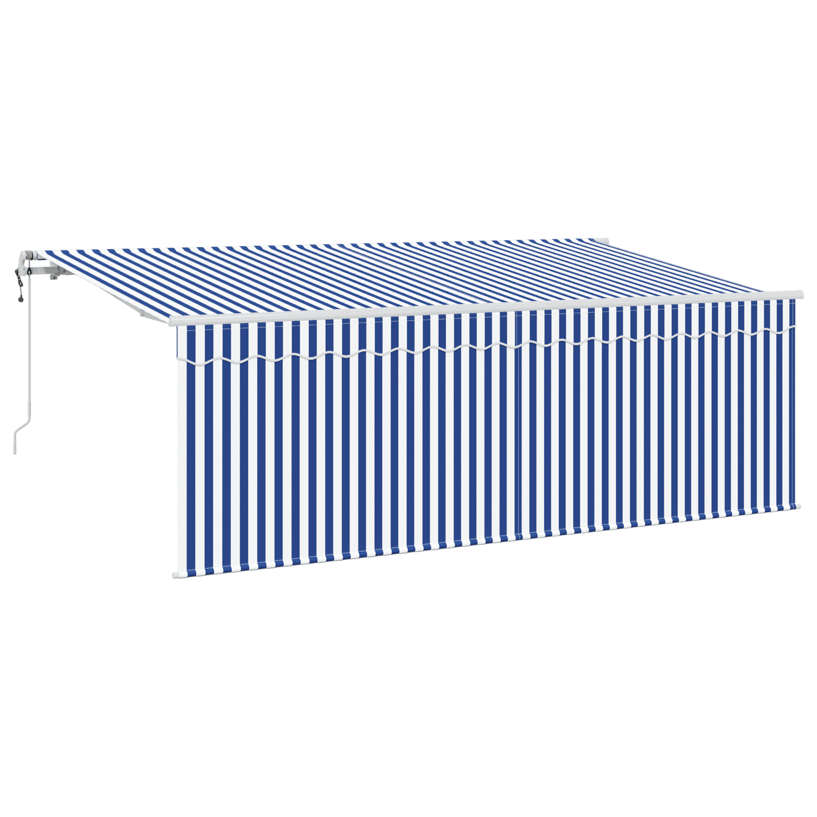 Innvendbar Markise Blå og hvite 350 x 200 cm Stoff og metall
