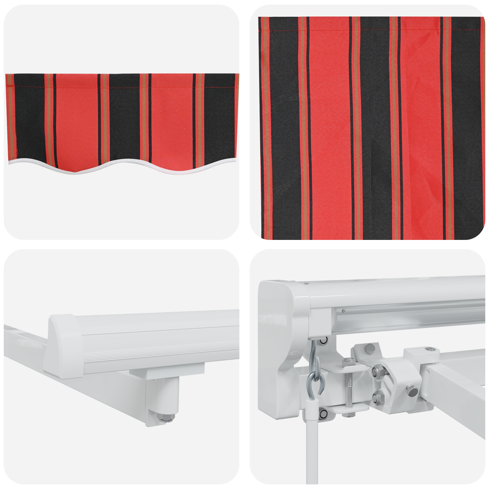 Innvendbar Markise Fargerik stripe 350x200 cm stoff