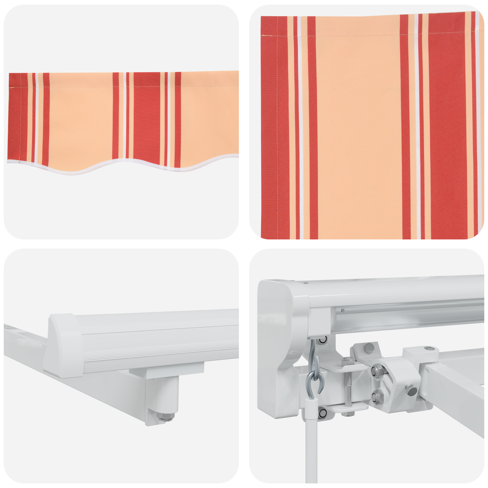 Innvendbar Markise Fargerik stripe 350x200 cm stoff