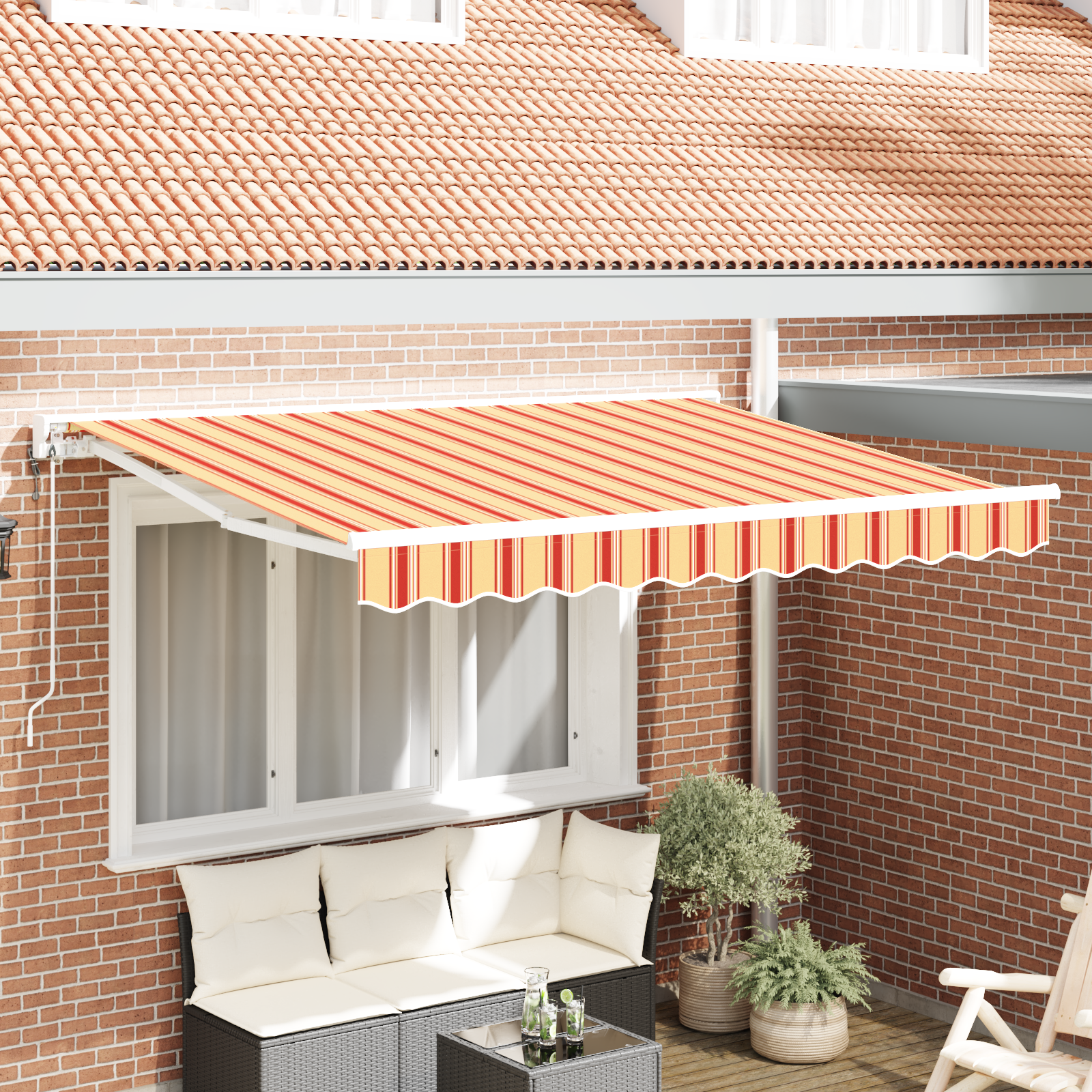 Innvendbar Markise Fargerik stripe 350x200 cm stoff