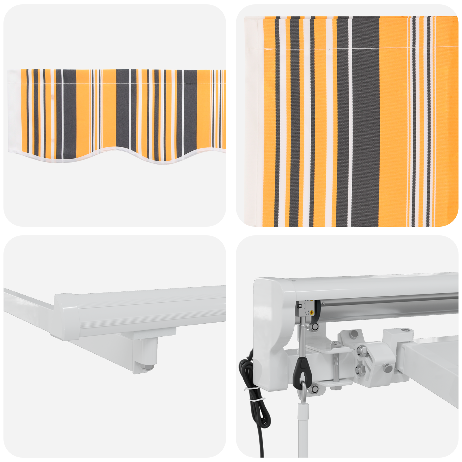 Innvendbar Markise Fargerik stripe 350x200 cm stoff