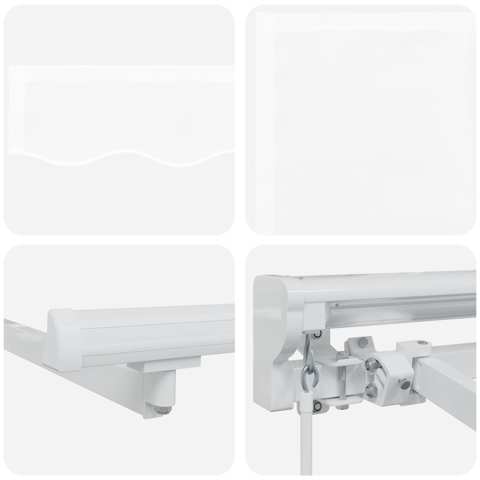 Innvendbar Markise Hvit 350x200 cm stoff