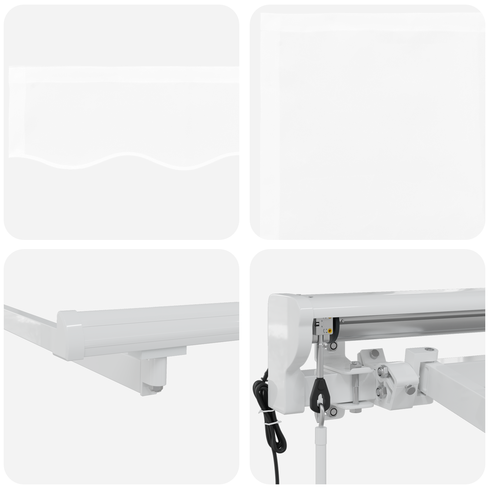 Innvendbar Markise Hvit 350x200 cm stoff