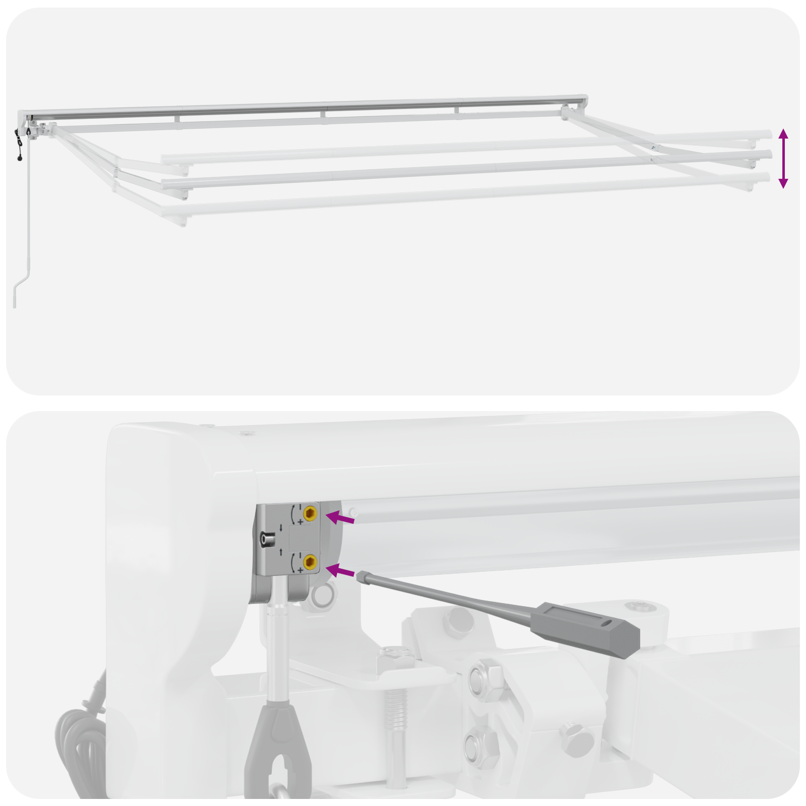 Innvendbar Markise Blå og hvit 400x200 cm stoff