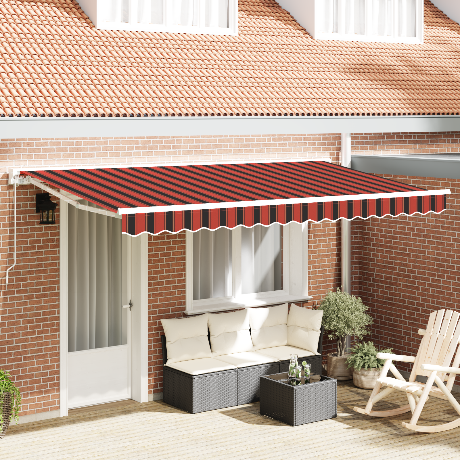 Innvendbar Markise Fargerik stripe 400x200 cm stoff