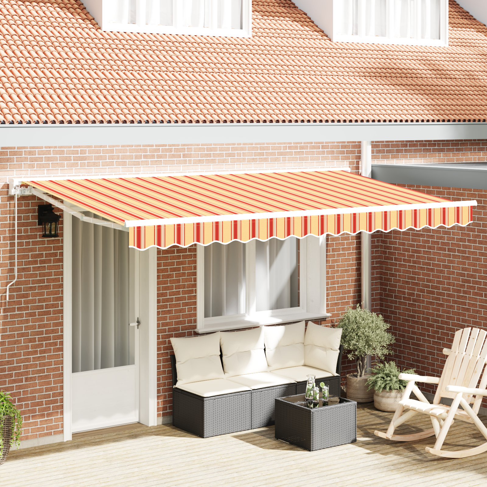 Innvendbar Markise Fargerik stripe 400x200 cm stoff