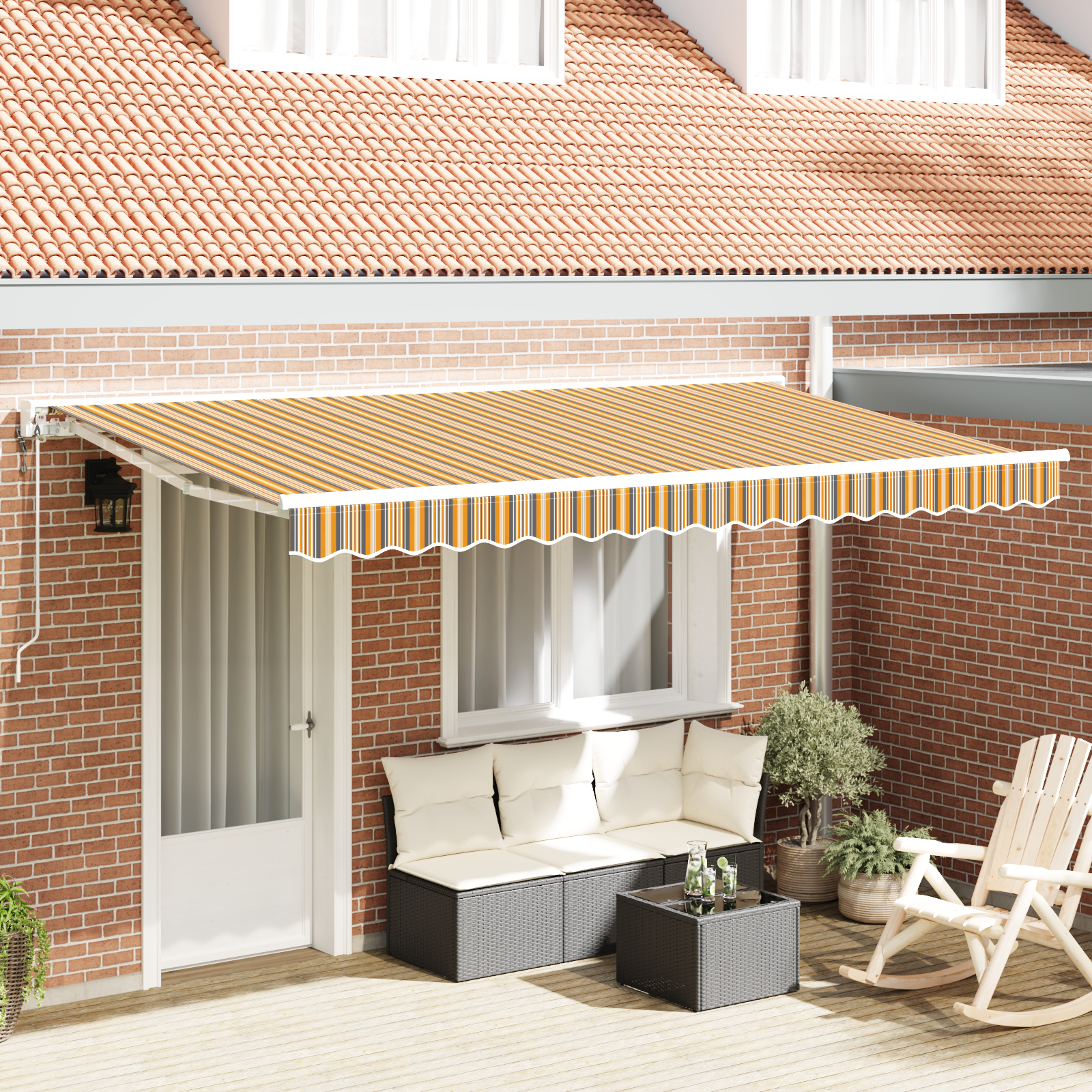 Innvendbar Markise Fargerik stripe 400x200 cm stoff