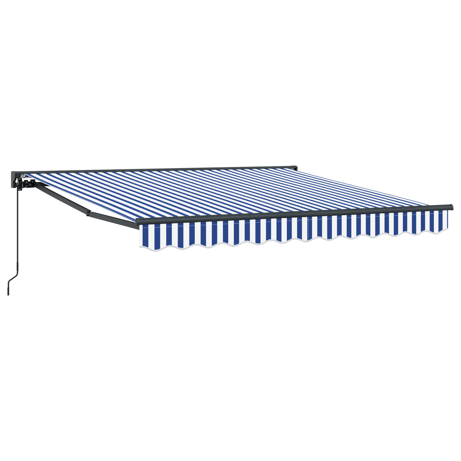 Innvendbar Markise Blå og hvit 300x250 cm stoff