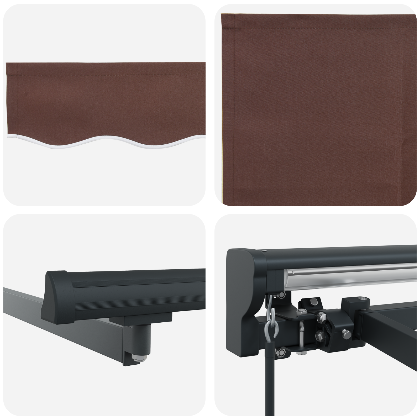 Innvendbar Markise Brun 300x250 cm stoff