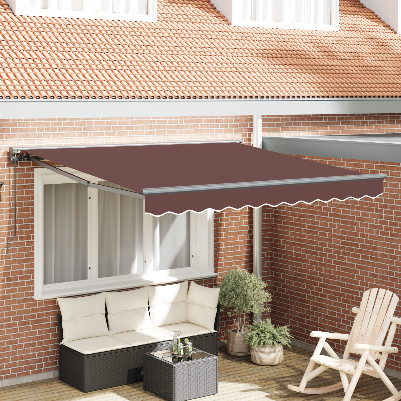 Innvendbar Markise Brun 300x250 cm stoff