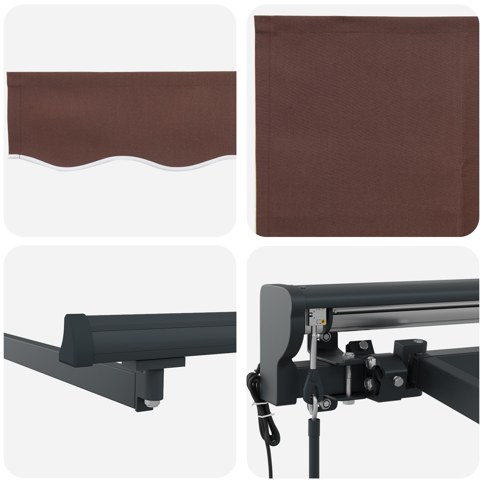 Innvendbar Markise Brun 300x250 cm stoff