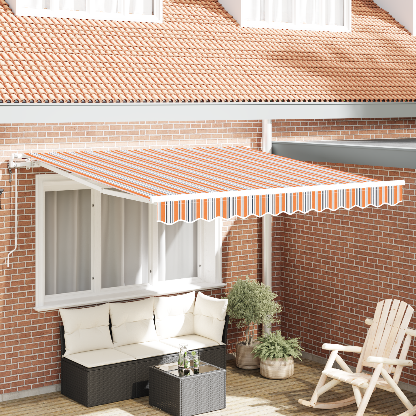 Uttrekkbar markise Flerfarget 300 x 250 cm Stoff og Aluminium