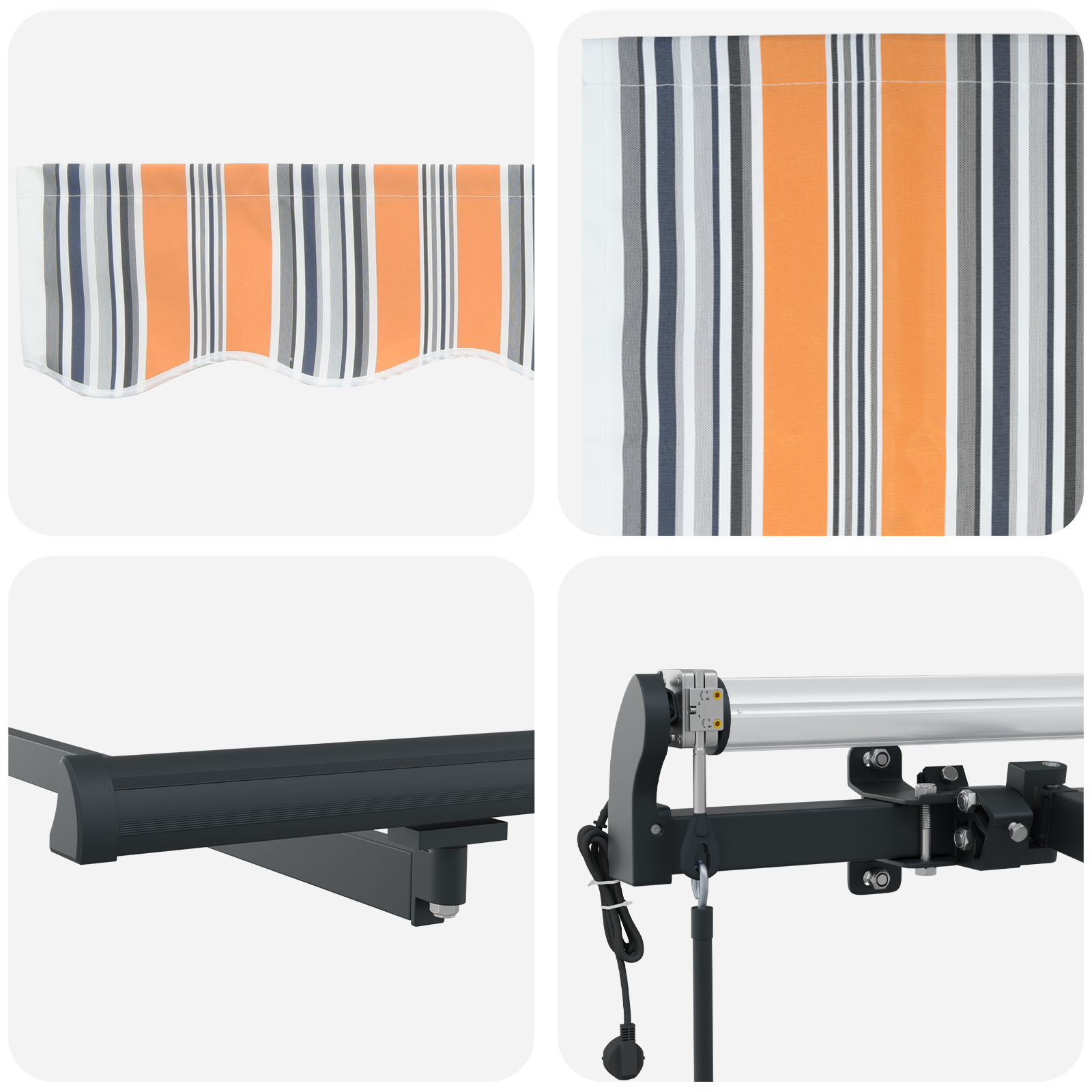 Innvendbar Markise Flerfarget 300 x 250 cm stoff