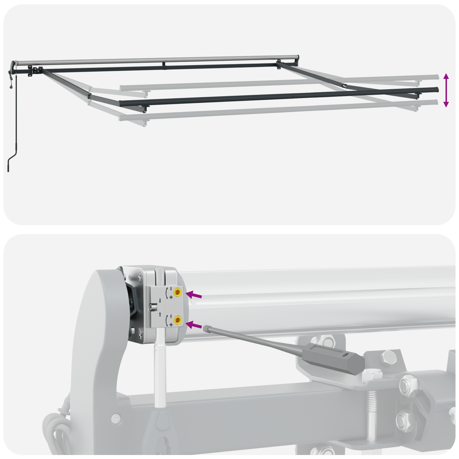 Innvendbar Markise Flerfarget 300 x 250 cm stoff