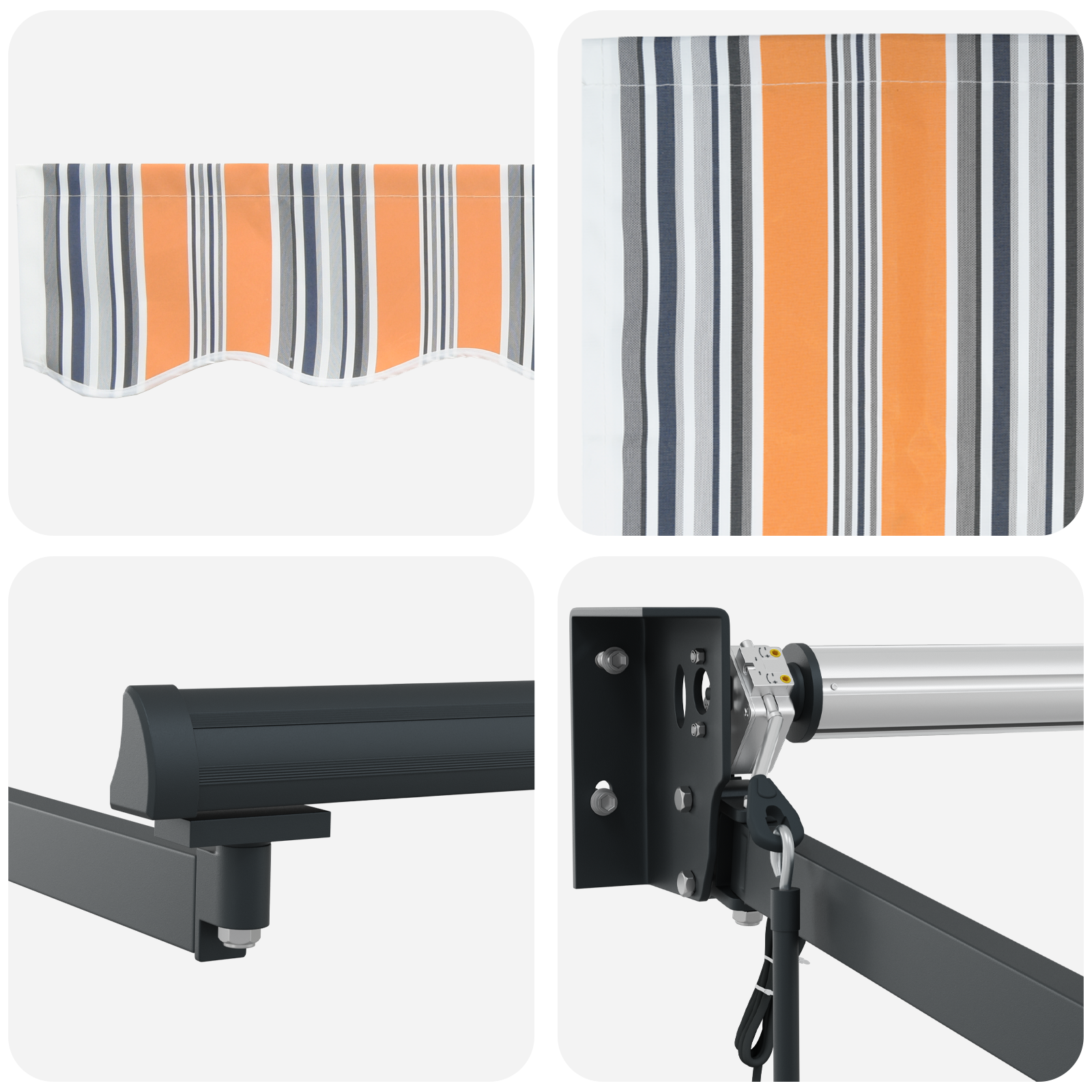 Innvendbar Markise Flerfarget 300x250 cm stoff