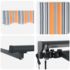 Innvendbar Markise Fargerik stripe 300x250 cm stoff