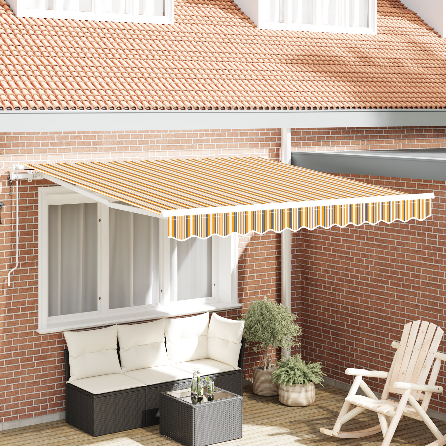 Elektrisk Utrekkbar Markise Flerfarget 300 x 250 cm