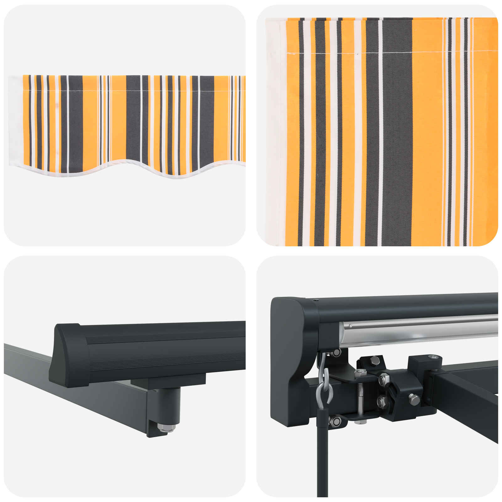 Innvendbar Markise Fargerik stripe 300x250 cm stoff