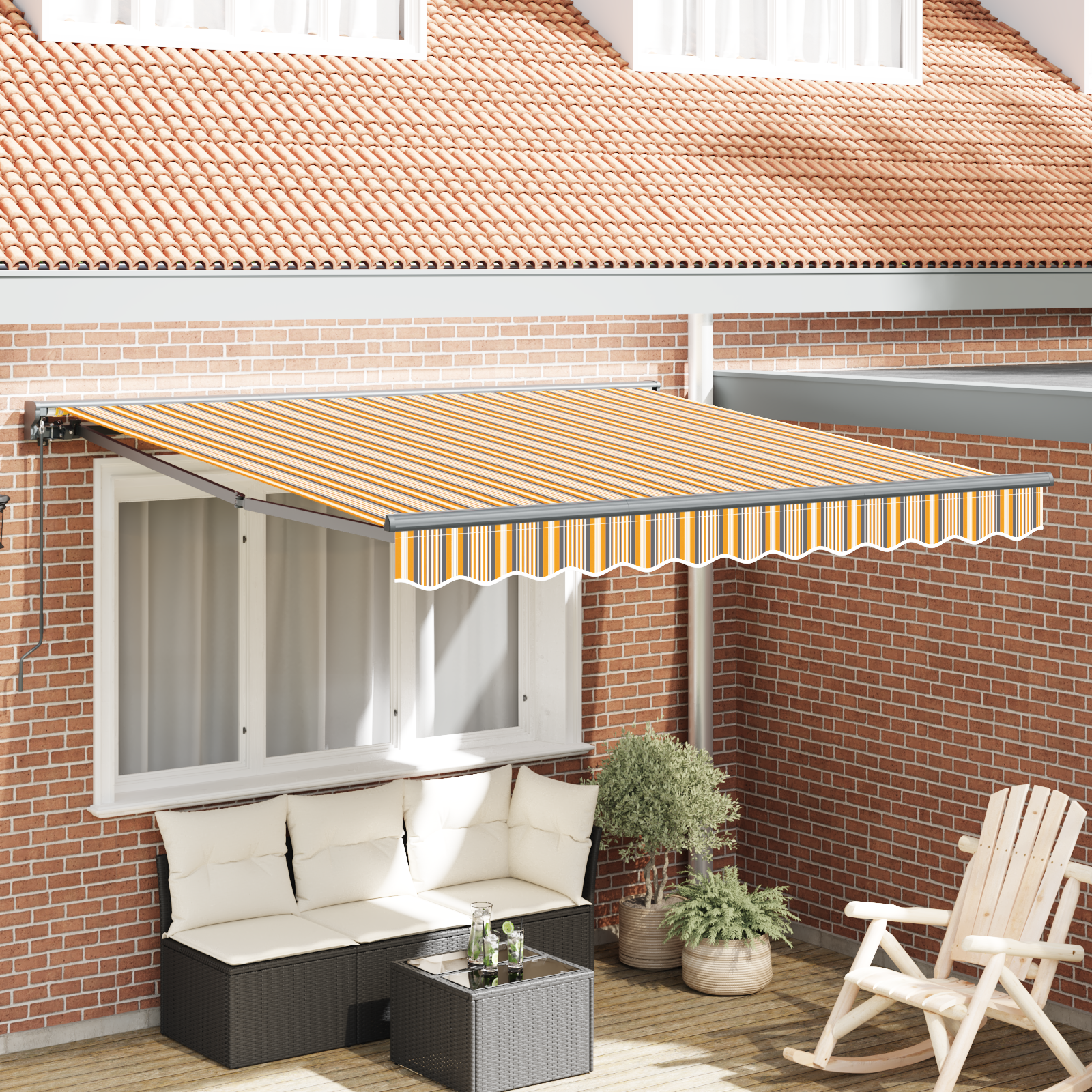 Innvendbar Markise Fargerik stripe 300x250 cm stoff