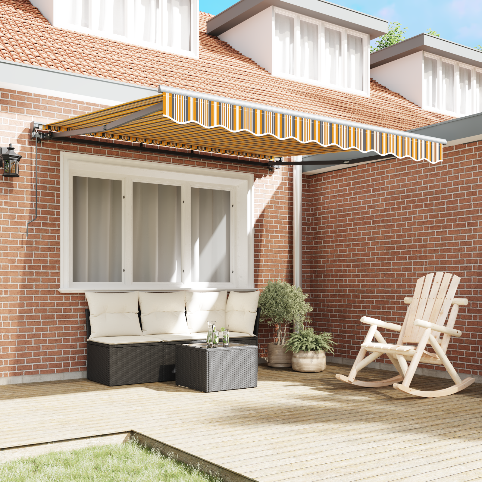 Innvendbar Markise Fargerik stripe 300x250 cm stoff