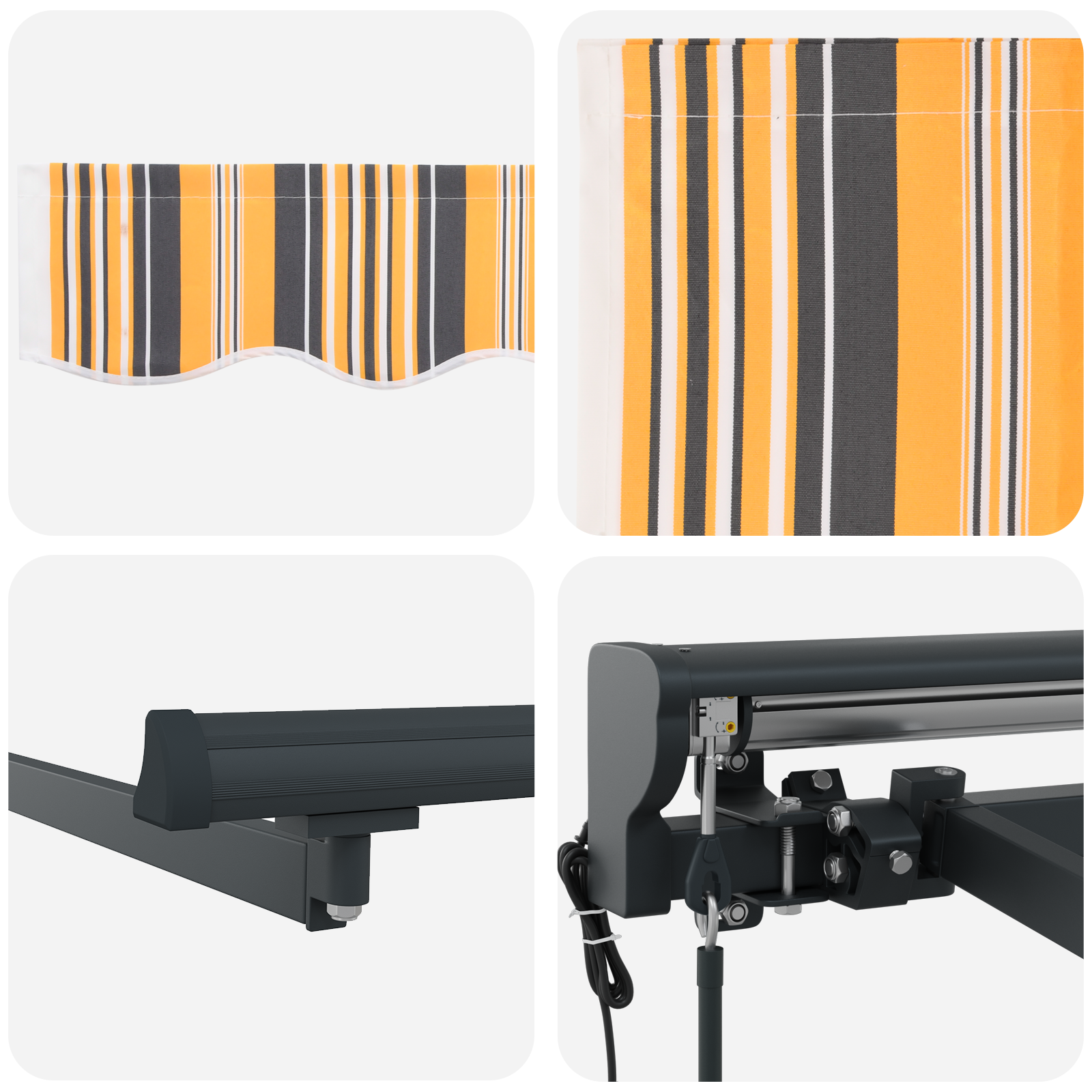 Innvendbar Markise Fargerik stripe 300x250 cm stoff