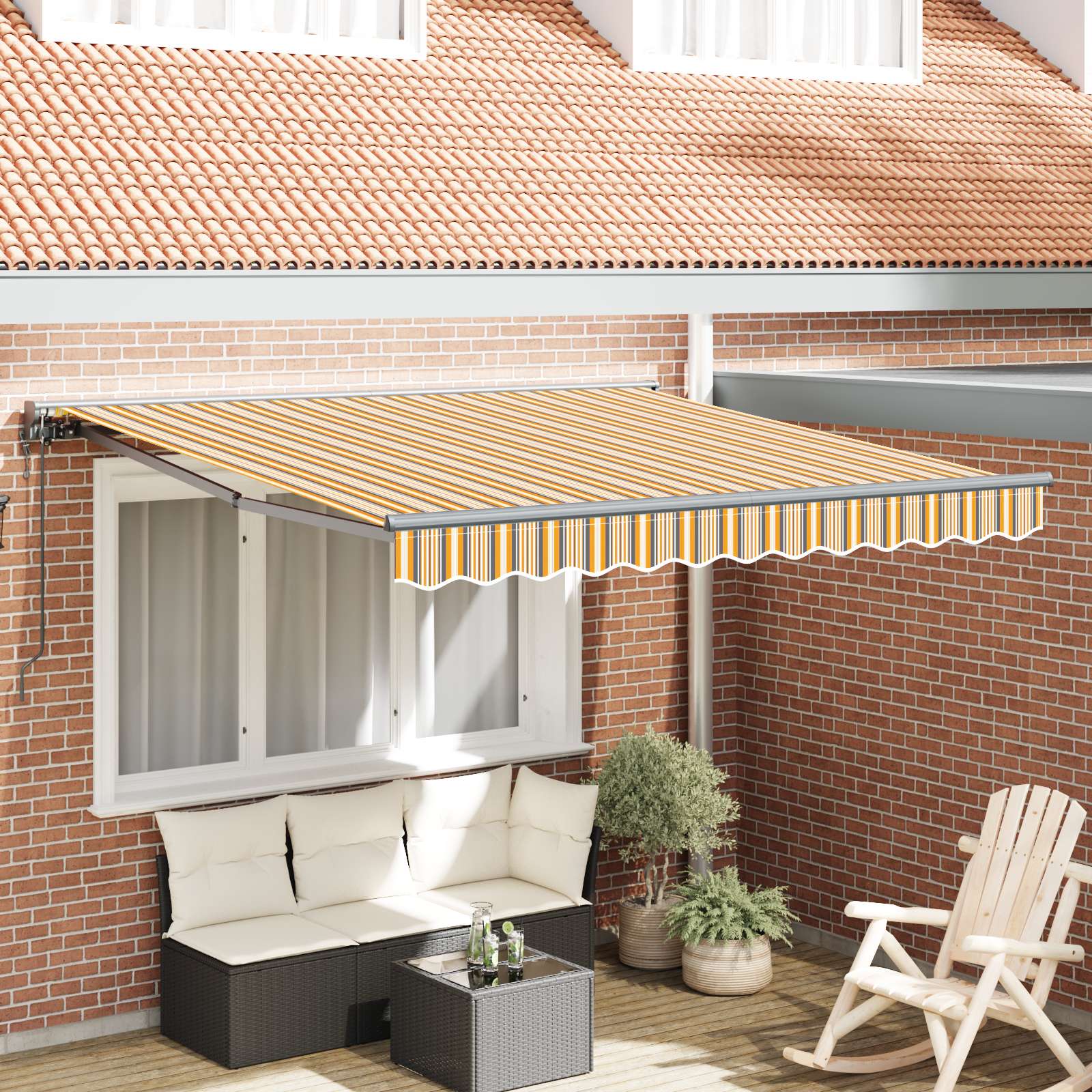 Innvendbar Markise Fargerik stripe 300x250 cm stoff