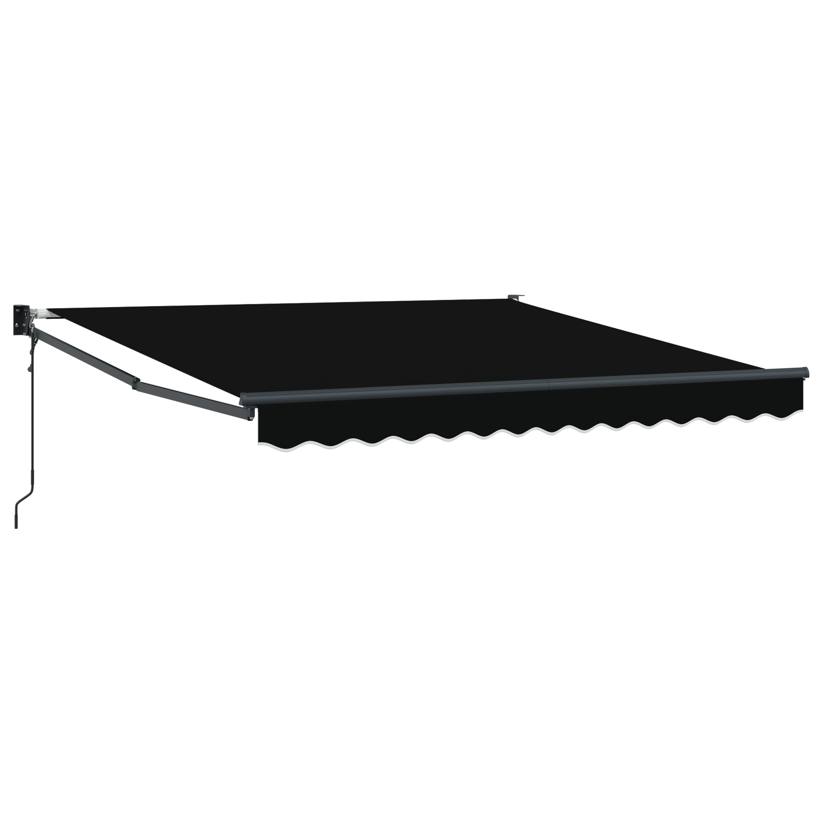 Markise Svart 3 x 2,5 m Polyester og metall