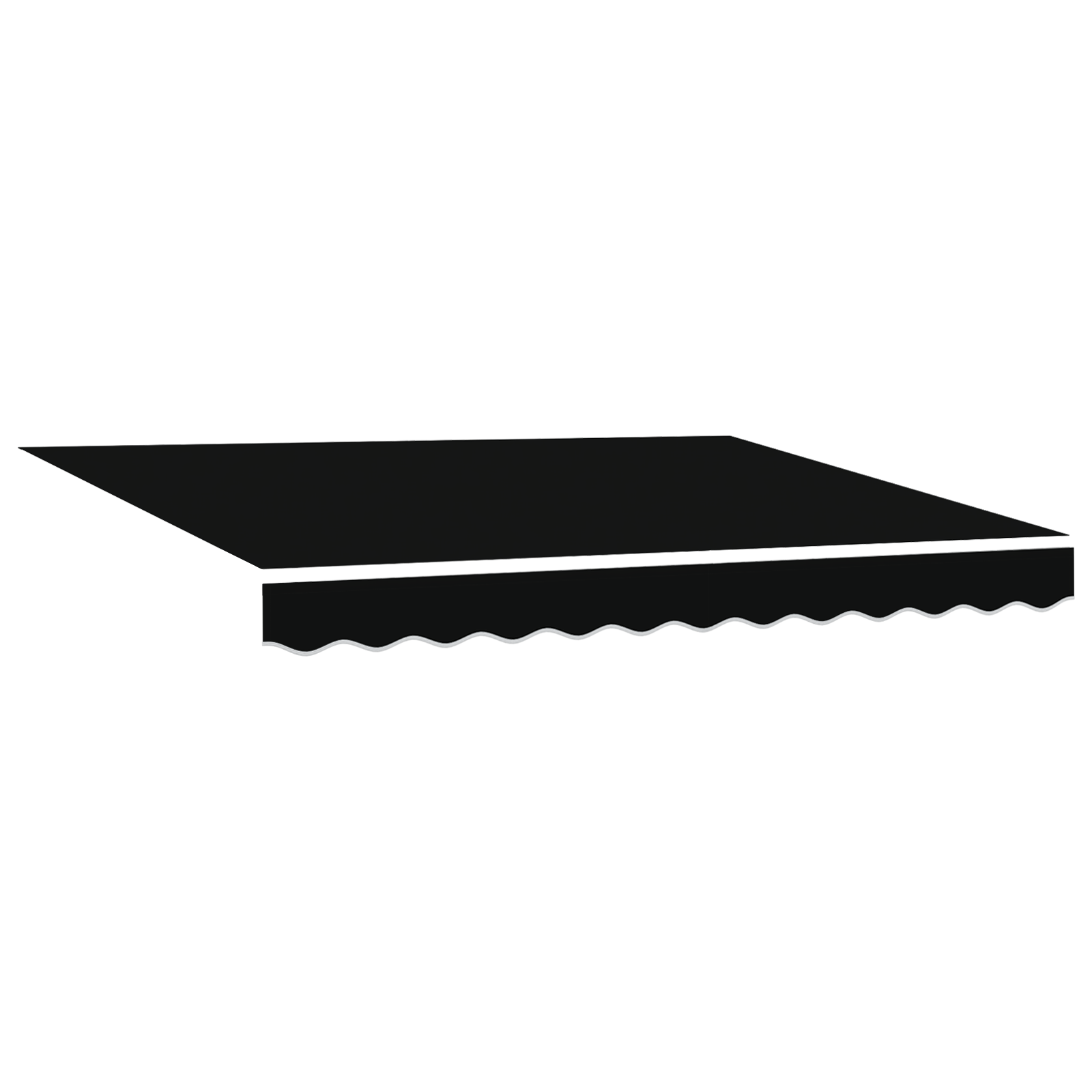 Markise Svart 3 x 2,5 m Polyester og metall