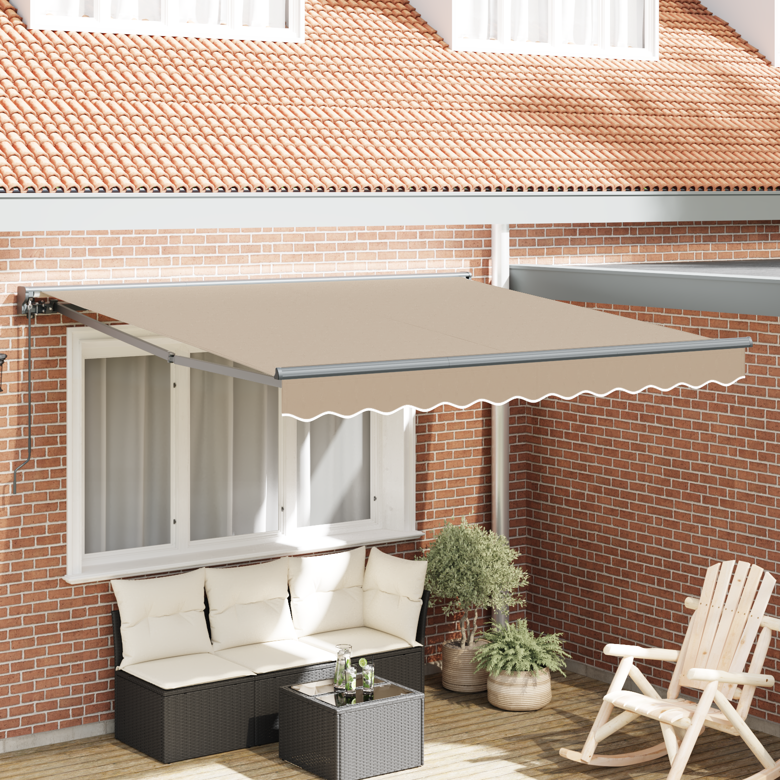 Innvendbar Markise Beige 300x250 cm stoff