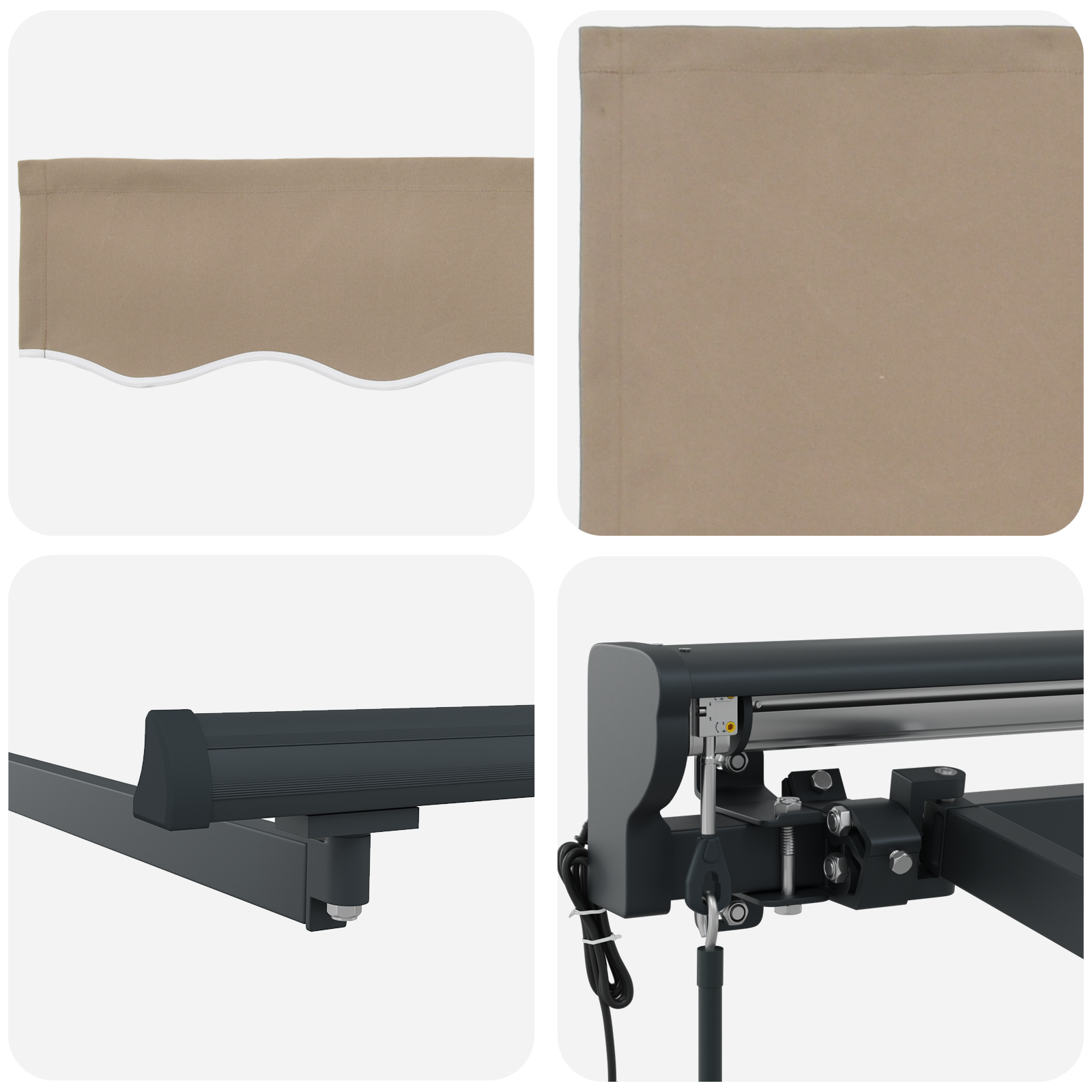 Innvendbar Markise Beige 300x250 cm stoff